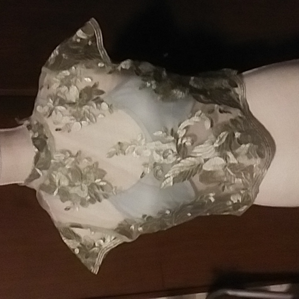 floral see-thru top